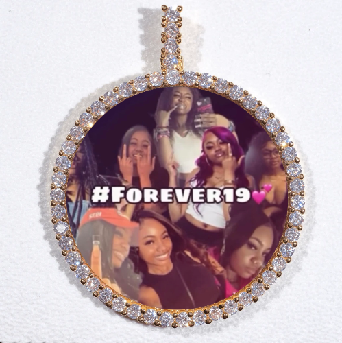 LARGE 3D CIRCLE CUSTOM PICTURE PENDANT