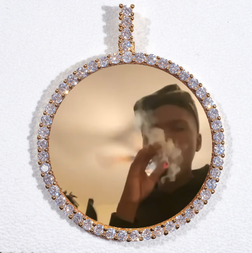 LARGE 3D CIRCLE CUSTOM PICTURE PENDANT