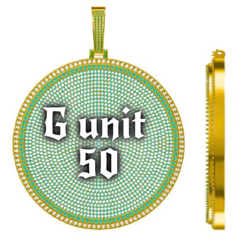 CUSTOM LETTER NECKLACE 3D BIG DISC