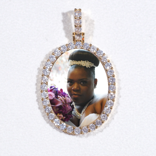 3D Oval Custom Picture Pendant