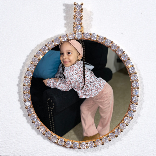 LARGE 3D CIRCLE CUSTOM PICTURE PENDANT