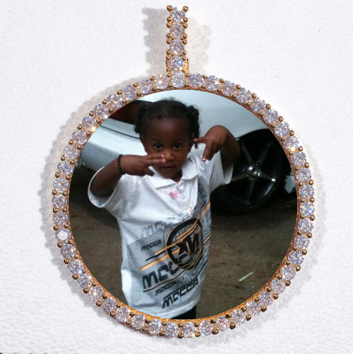LARGE 3D CIRCLE CUSTOM PICTURE PENDANT