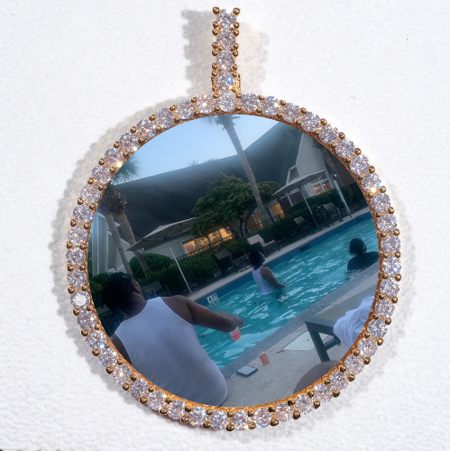 LARGE 3D CIRCLE CUSTOM PICTURE PENDANT