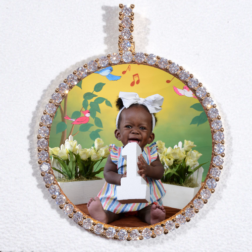 LARGE 3D CIRCLE CUSTOM PICTURE PENDANT