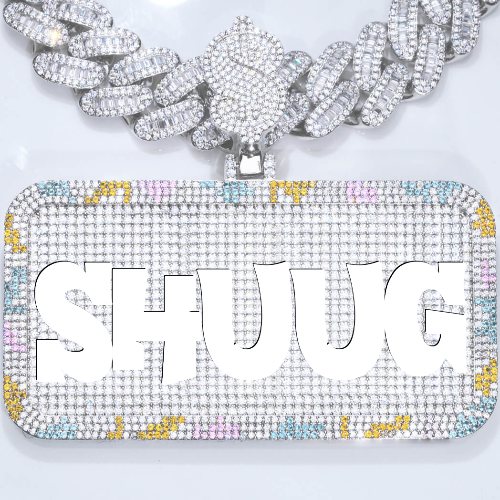 CUSTOM LETTER NECKLACE 3D COLORFUL SQUARE