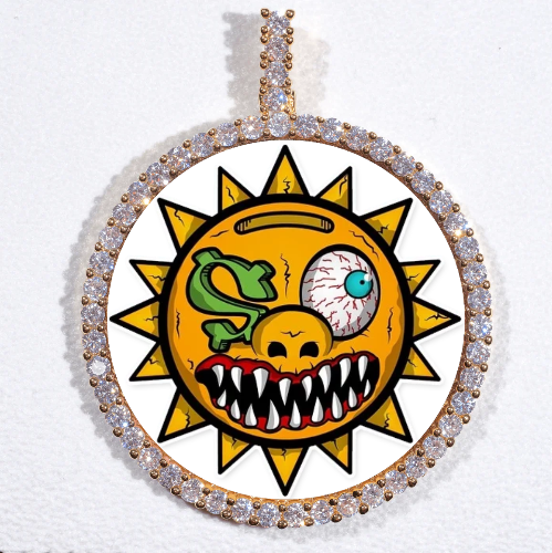 LARGE 3D CIRCLE CUSTOM PICTURE PENDANT