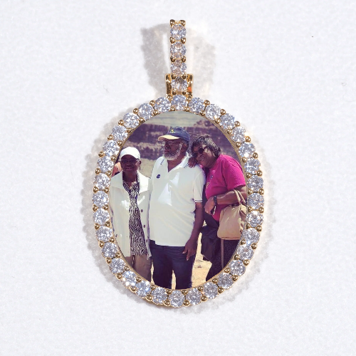 3D Oval Custom Picture Pendant