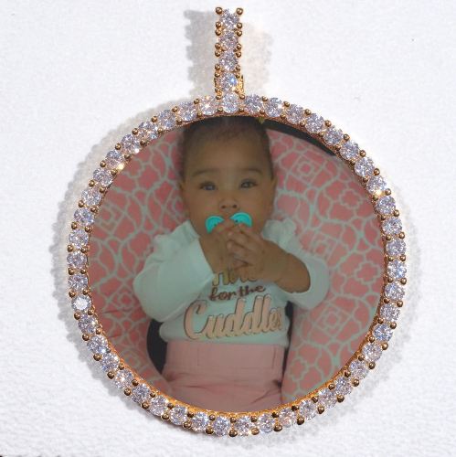 LARGE 3D CIRCLE CUSTOM PICTURE PENDANT