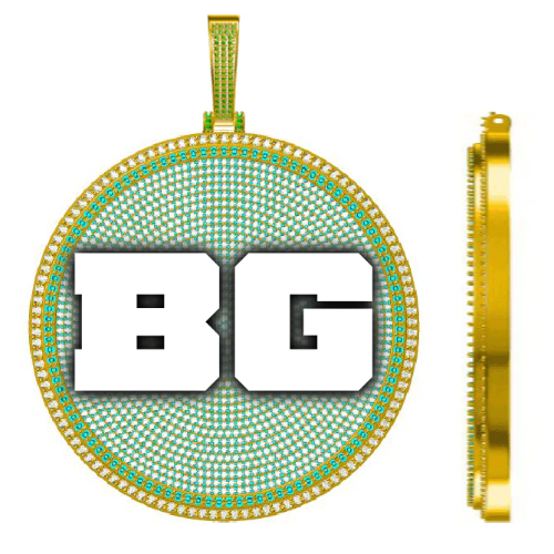 CUSTOM LETTER NECKLACE 3D BIG DISC