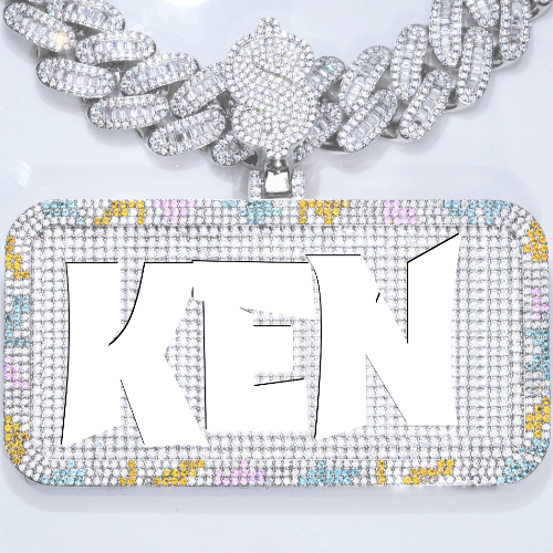 CUSTOM LETTER NECKLACE 3D COLORFUL SQUARE