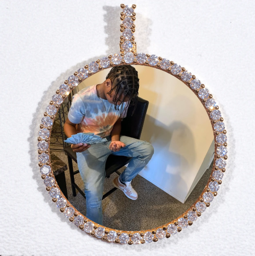LARGE 3D CIRCLE CUSTOM PICTURE PENDANT