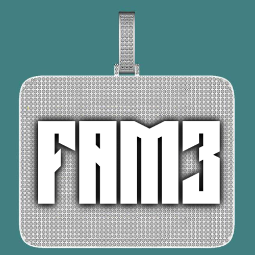 CUSTOM LETTER NECKLACE 3D BIG SQUARE