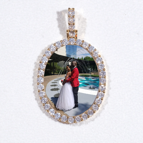 3D Oval Custom Picture Pendant