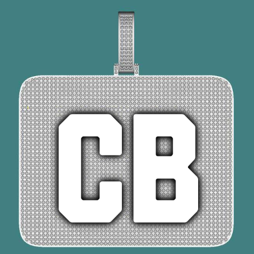 CUSTOM LETTER NECKLACE 3D BIG SQUARE