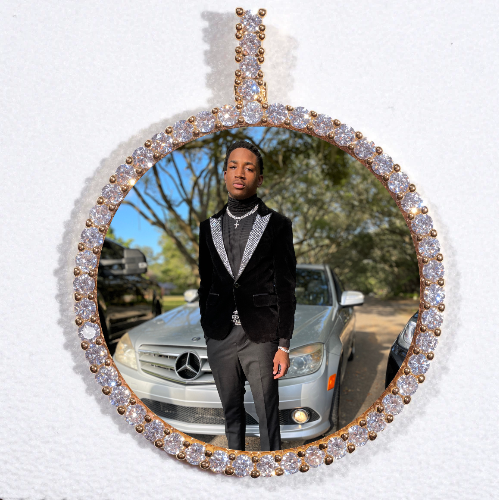 LARGE 3D CIRCLE CUSTOM PICTURE PENDANT