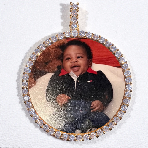 LARGE 3D CIRCLE CUSTOM PICTURE PENDANT