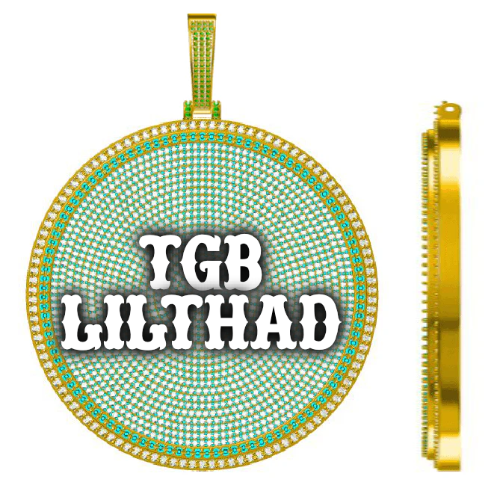CUSTOM LETTER NECKLACE 3D BIG DISC