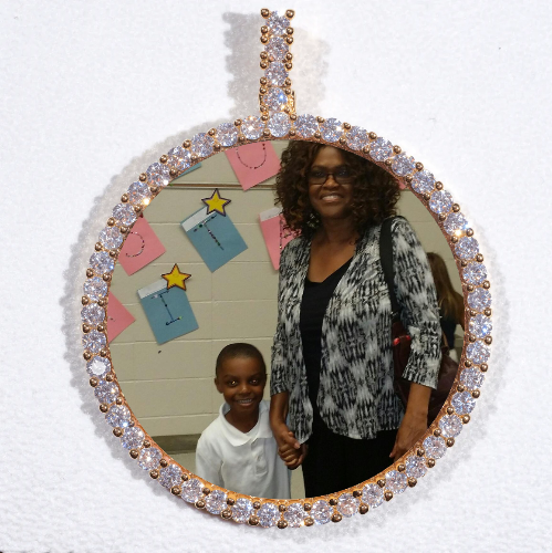 LARGE 3D CIRCLE CUSTOM PICTURE PENDANT