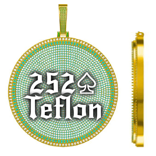 CUSTOM LETTER NECKLACE 3D BIG DISC