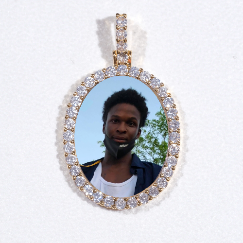 3D Oval Custom Picture Pendant