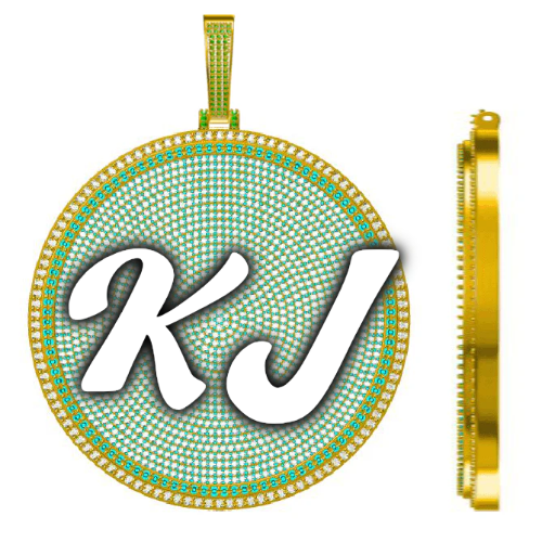 CUSTOM LETTER NECKLACE 3D BIG DISC