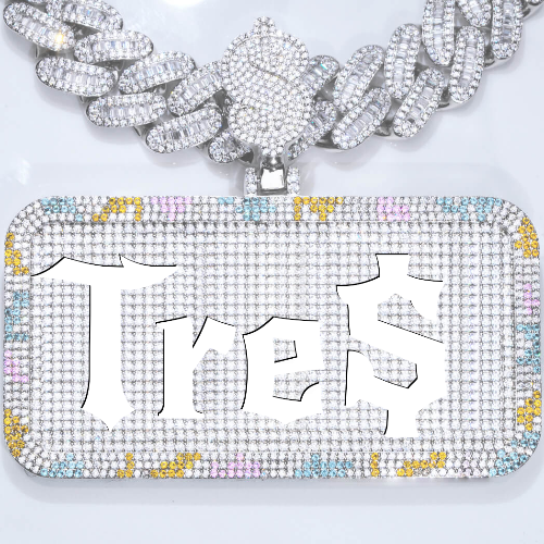 CUSTOM LETTER NECKLACE 3D COLORFUL SQUARE