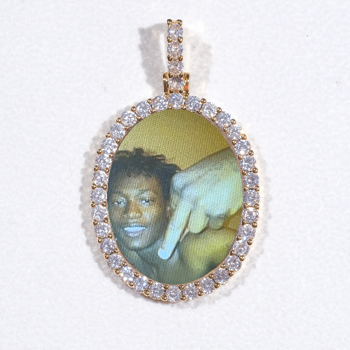 3D Oval Custom Picture Pendant