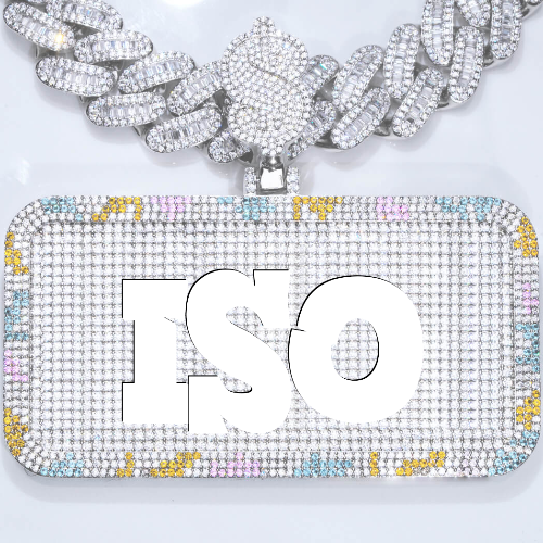 CUSTOM LETTER NECKLACE 3D COLORFUL SQUARE