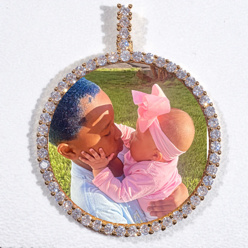 LARGE 3D CIRCLE CUSTOM PICTURE PENDANT