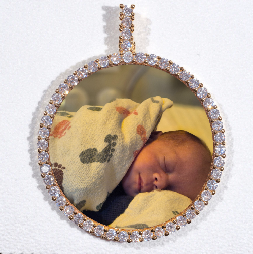 LARGE 3D CIRCLE CUSTOM PICTURE PENDANT