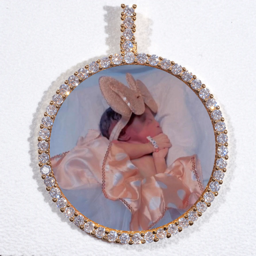 LARGE 3D CIRCLE CUSTOM PICTURE PENDANT