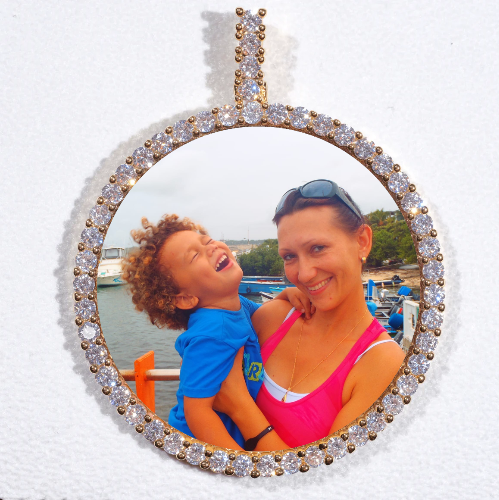 LARGE 3D CIRCLE CUSTOM PICTURE PENDANT