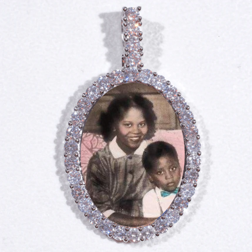 Large 3D Oval Custom Picture Pendant