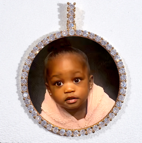 LARGE 3D CIRCLE CUSTOM PICTURE PENDANT