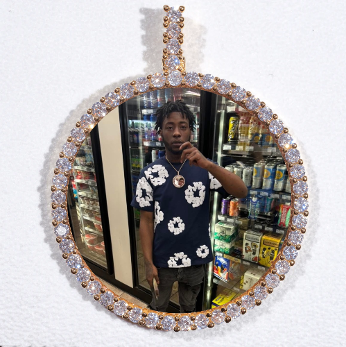 LARGE 3D CIRCLE CUSTOM PICTURE PENDANT