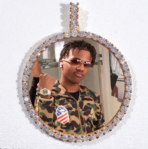 LARGE 3D CIRCLE CUSTOM PICTURE PENDANT