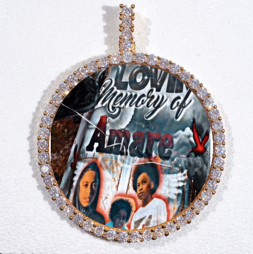 LARGE 3D CIRCLE CUSTOM PICTURE PENDANT