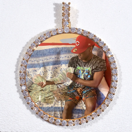LARGE 3D CIRCLE CUSTOM PICTURE PENDANT