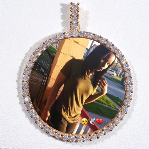 LARGE 3D CIRCLE CUSTOM PICTURE PENDANT