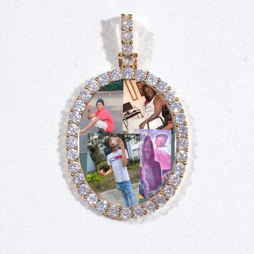 3D Oval Custom Picture Pendant