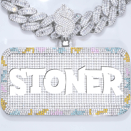 CUSTOM LETTER NECKLACE 3D COLORFUL SQUARE