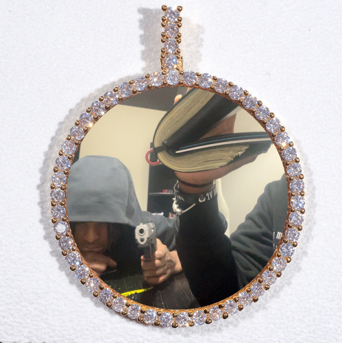LARGE 3D CIRCLE CUSTOM PICTURE PENDANT