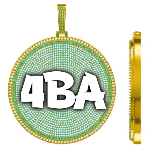 CUSTOM LETTER NECKLACE 3D BIG DISC