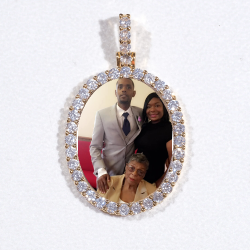 3D Oval Custom Picture Pendant