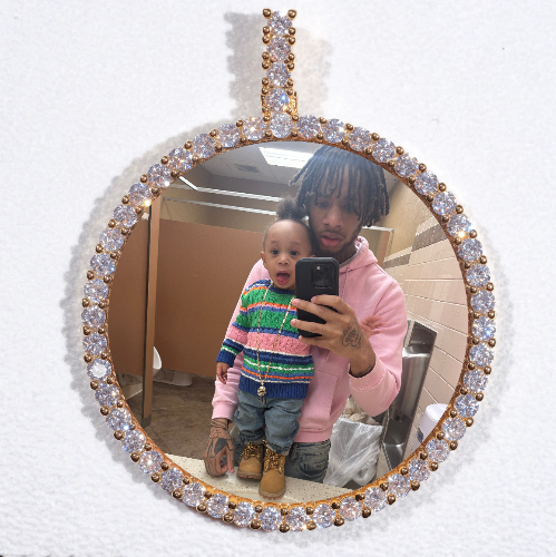 LARGE 3D CIRCLE CUSTOM PICTURE PENDANT