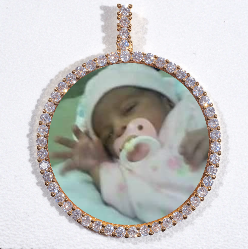 LARGE 3D CIRCLE CUSTOM PICTURE PENDANT