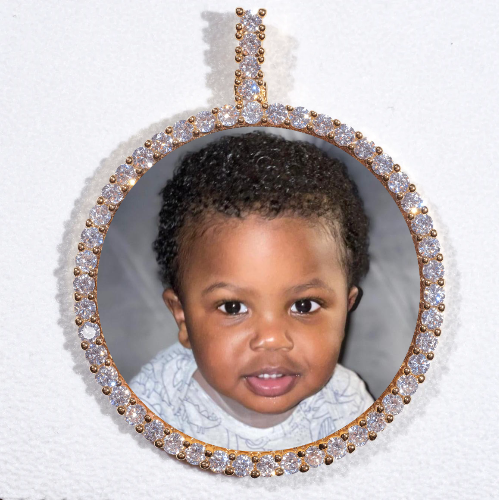 LARGE 3D CIRCLE CUSTOM PICTURE PENDANT