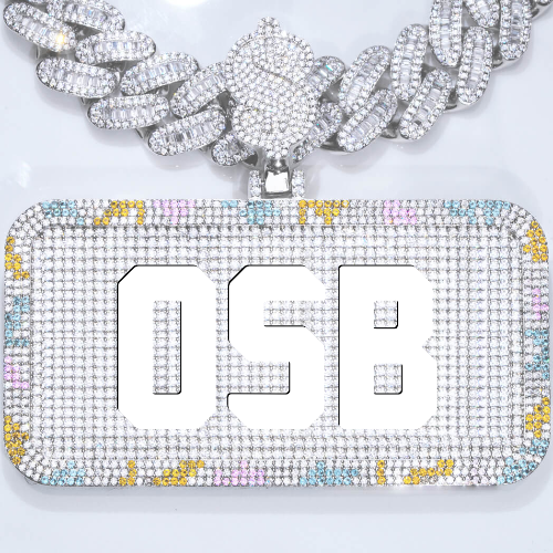 CUSTOM LETTER NECKLACE 3D COLORFUL SQUARE