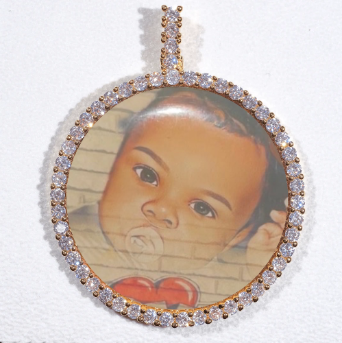 LARGE 3D CIRCLE CUSTOM PICTURE PENDANT