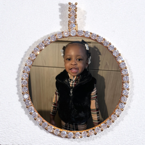 LARGE 3D CIRCLE CUSTOM PICTURE PENDANT